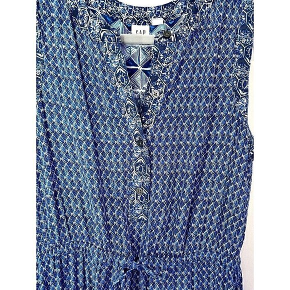 GAP Blue Patterned Midi Dress - Picture 4 of 9
